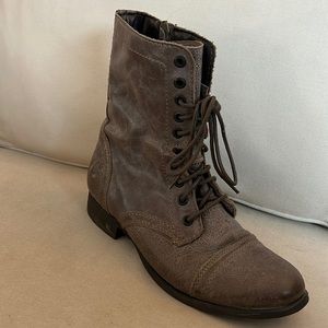 Grey-Brown Steve Madden Troopa Boots